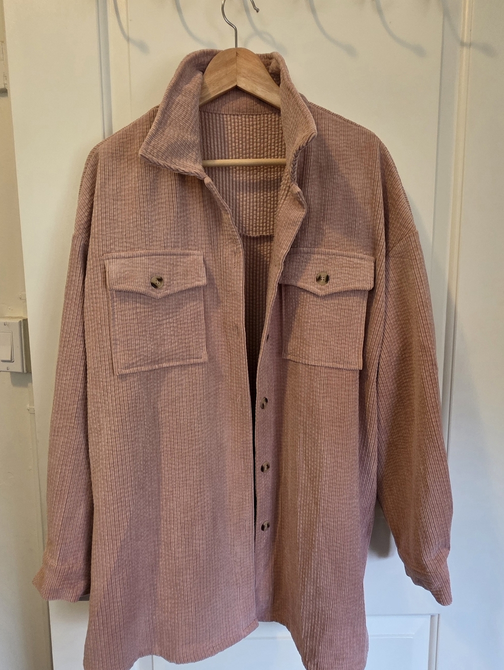 Ribbed Button Up Shacket